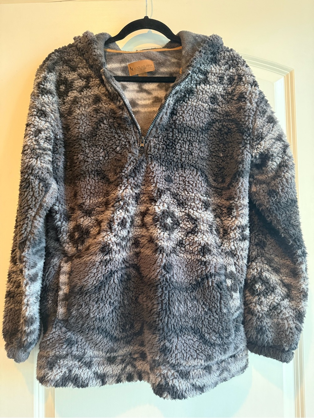 Koolaburra by UGG Plush Half-Zip Hooded Pullover - Gray